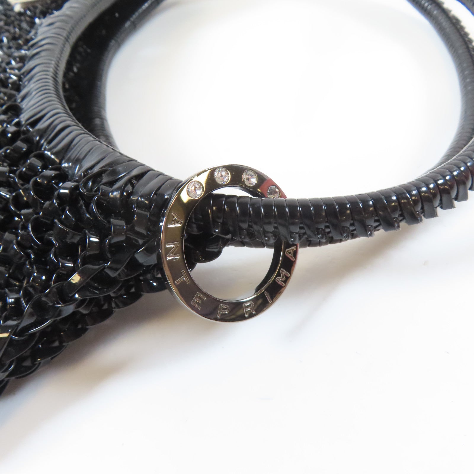 ANTEPRIMA PVC Handbag銀扣手挽袋黑色
