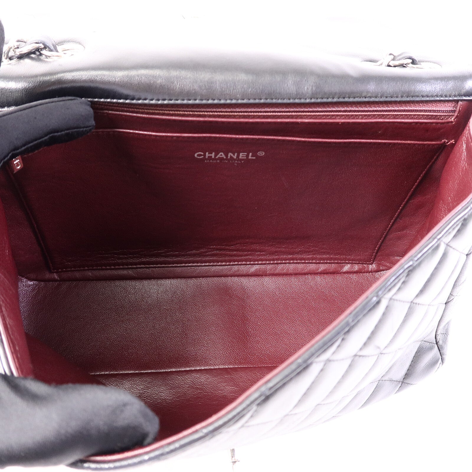 CHANEL 羊皮皮革Large Classic鏈帶肩背袋