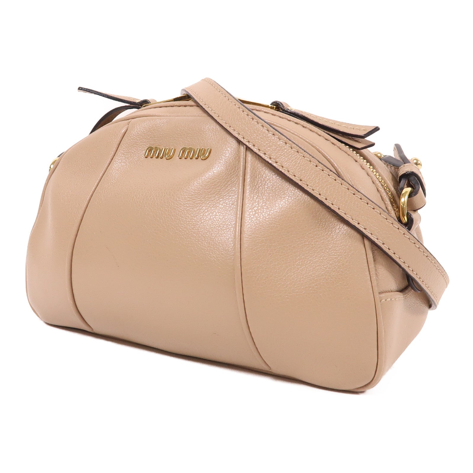 Miu Miu 牛皮皮革Chain Shoulder金扣肩背袋