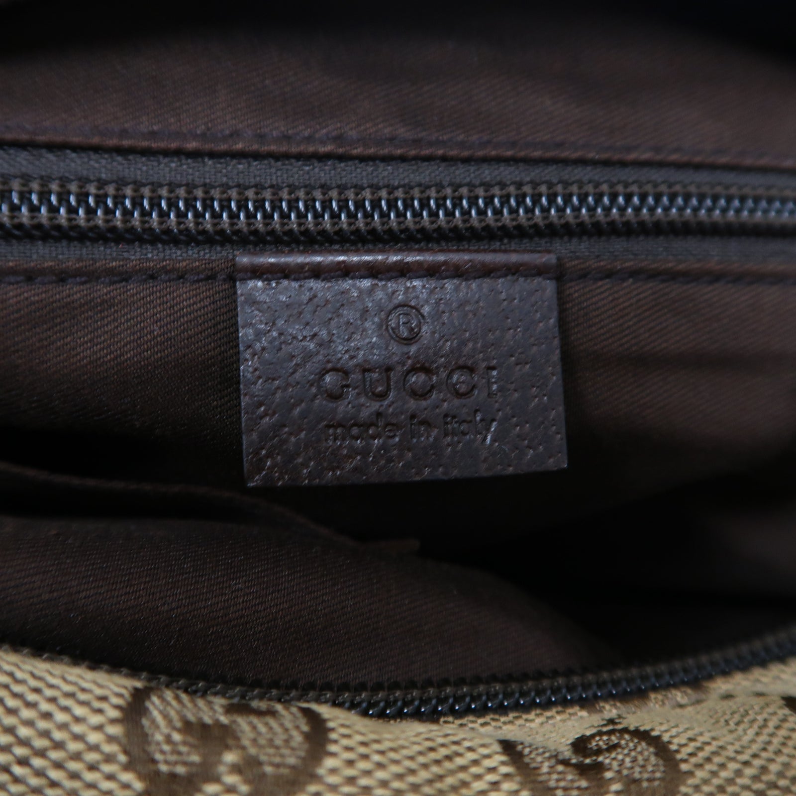 GUCCI 帆布Hand Bag銀扣手挽袋啡色