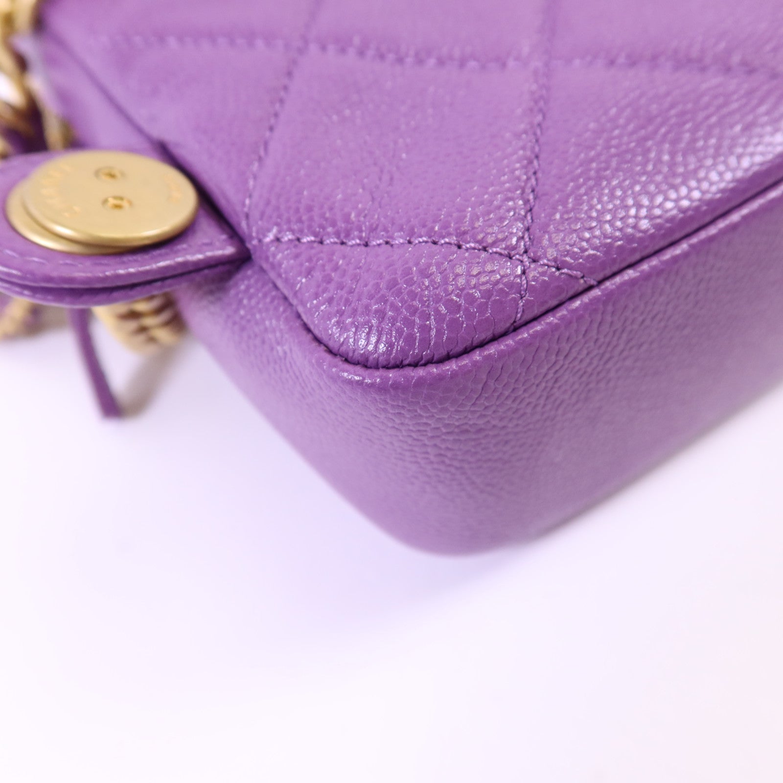 CHANEL 牛皮皮革Backpack金扣背包