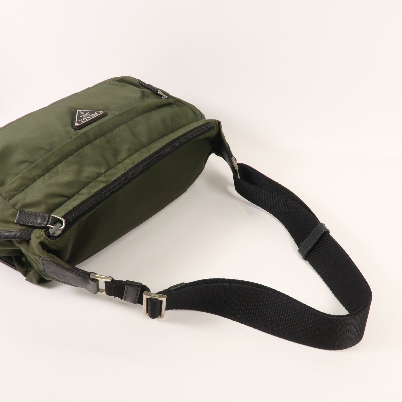PRADA 帆布Waist Bag銀扣腰包