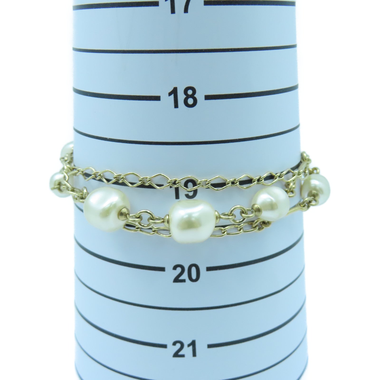 CHANEL 【激減優惠】金屬/PVC Bracelet手鏈金色/白色