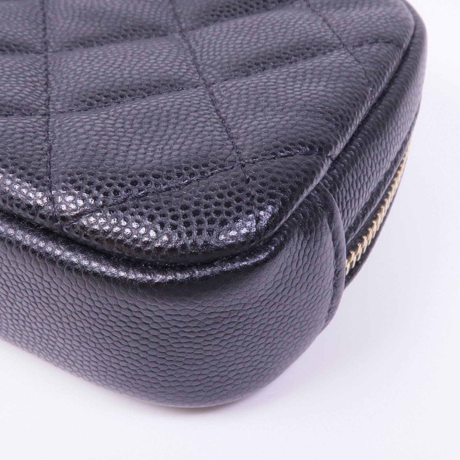 CHANEL 牛皮皮革Cosmetic Pouch金扣化妝袋