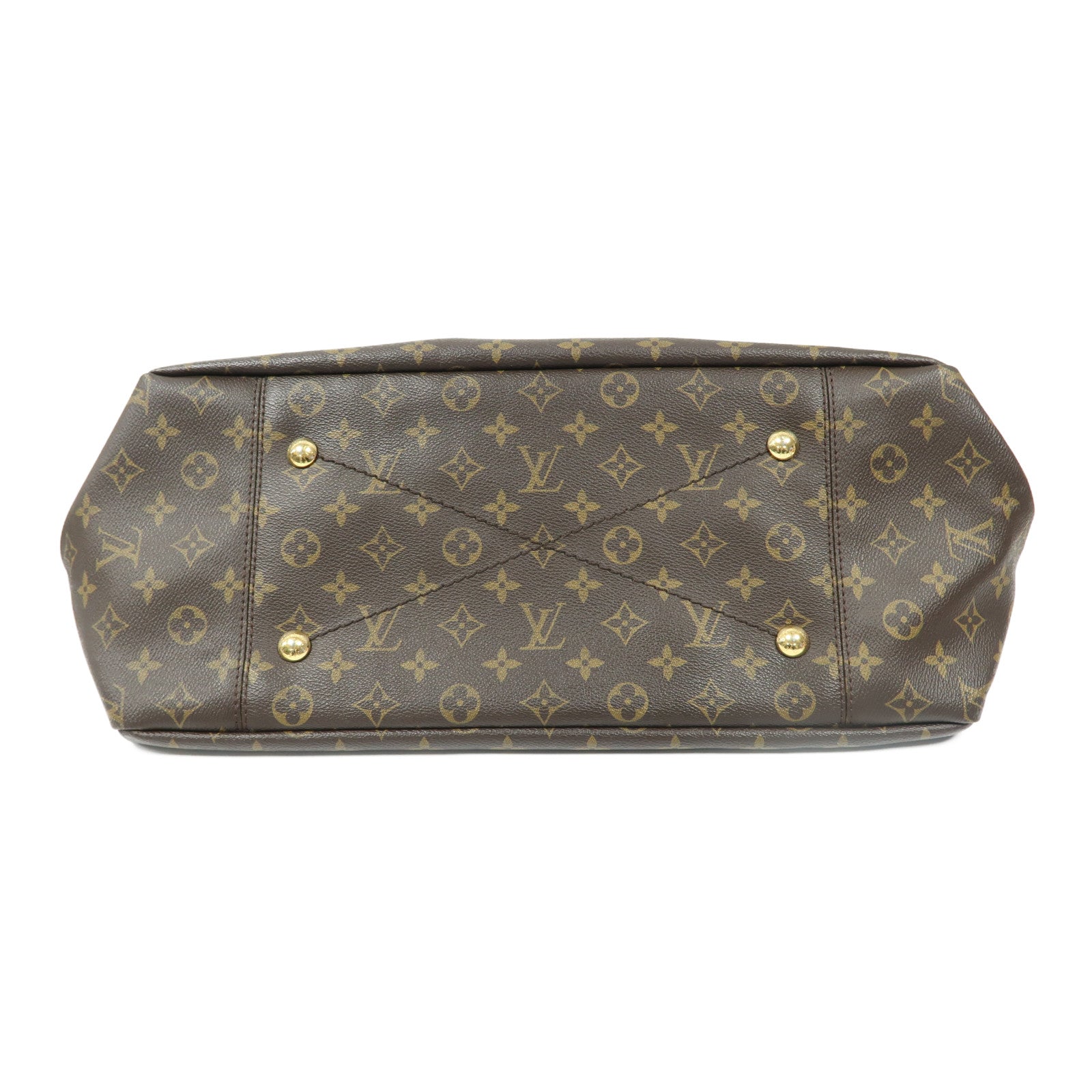 LOUIS VUITTON Monogram Artsy MM金扣肩背袋棕色
