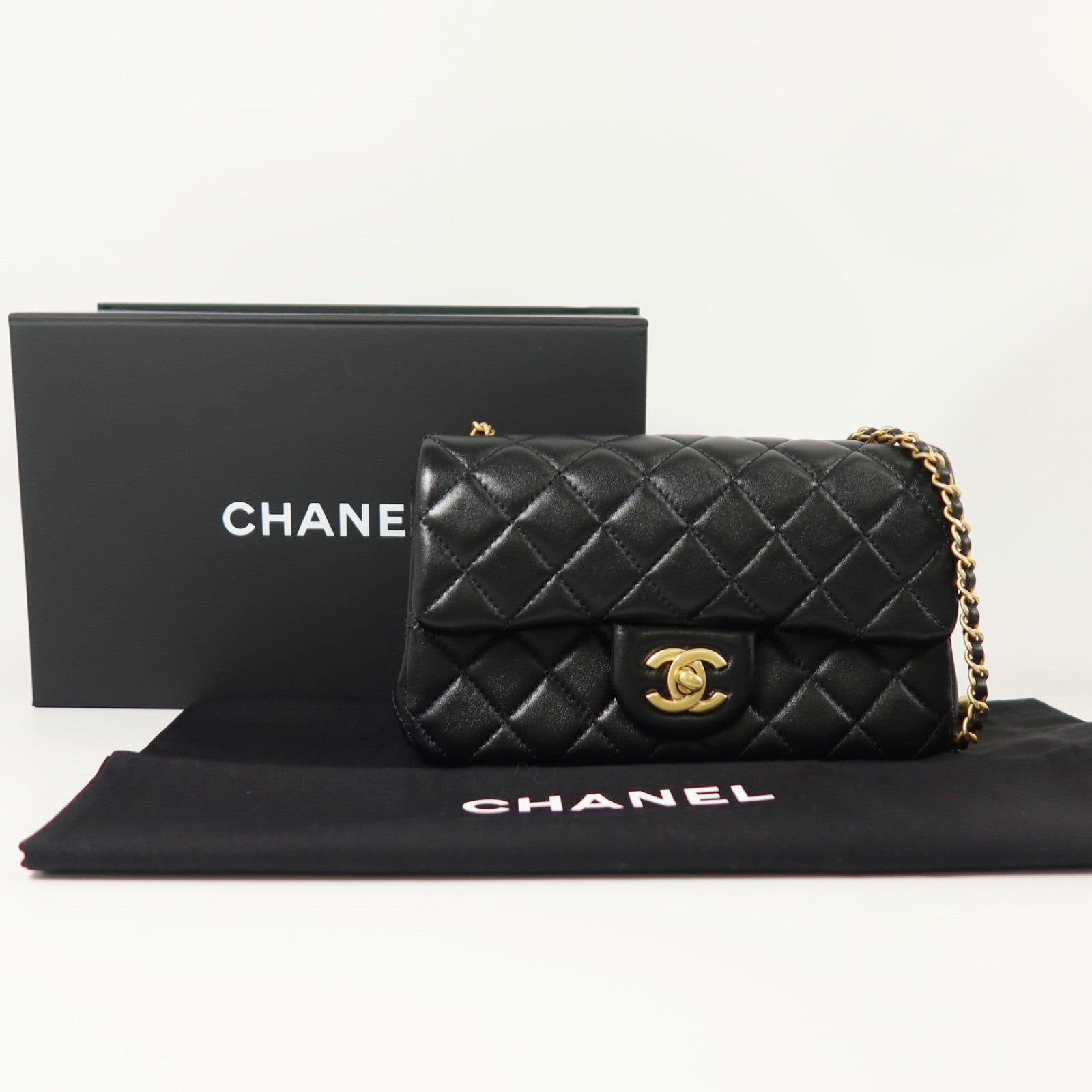 CHANEL 羊皮皮革Classic 20 Goldball金扣鏈帶肩背袋