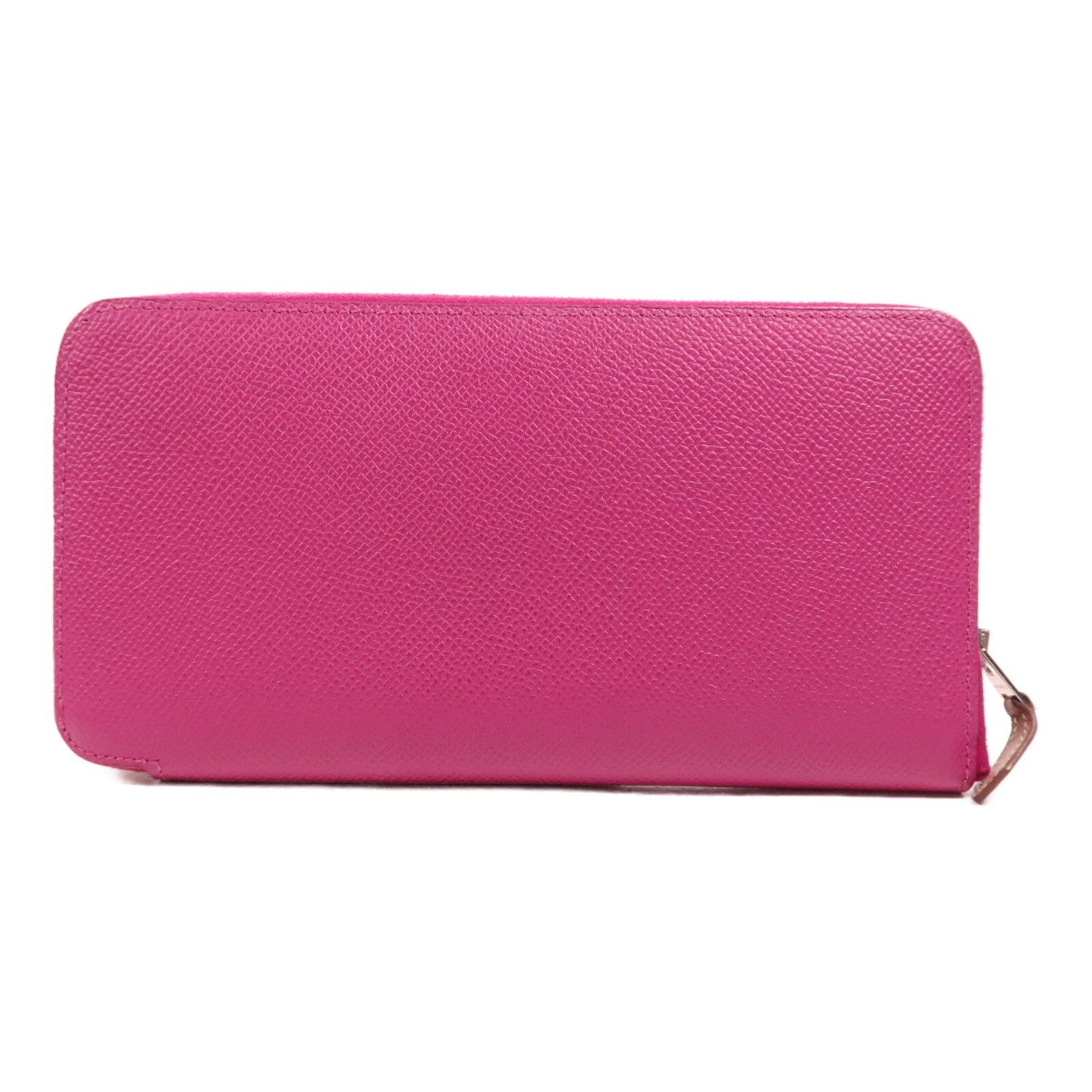 HERMES Epsom皮革Silk In Long Wallet銀扣長錢包Rose Pourpre
