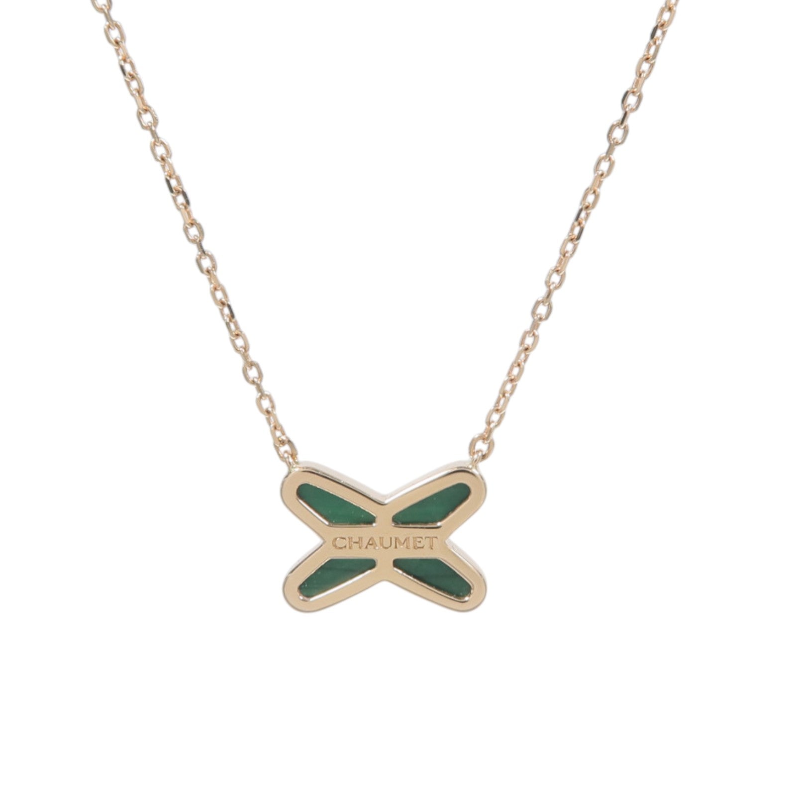 Chaumet 18K玫瑰金Jeux De Liens孔雀石/鑽石項鍊