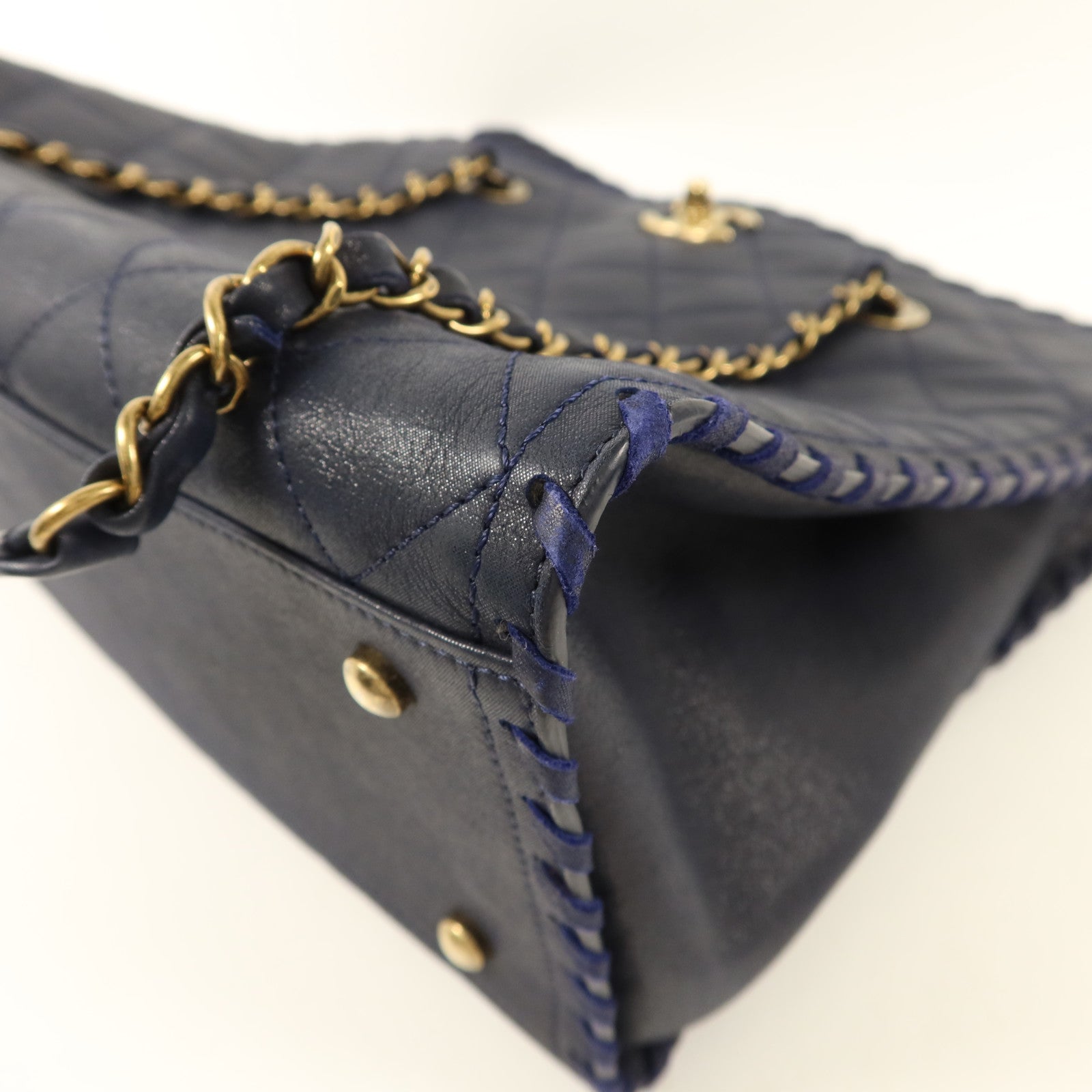 CHANEL 牛皮皮革Tote Bag金扣手挽袋