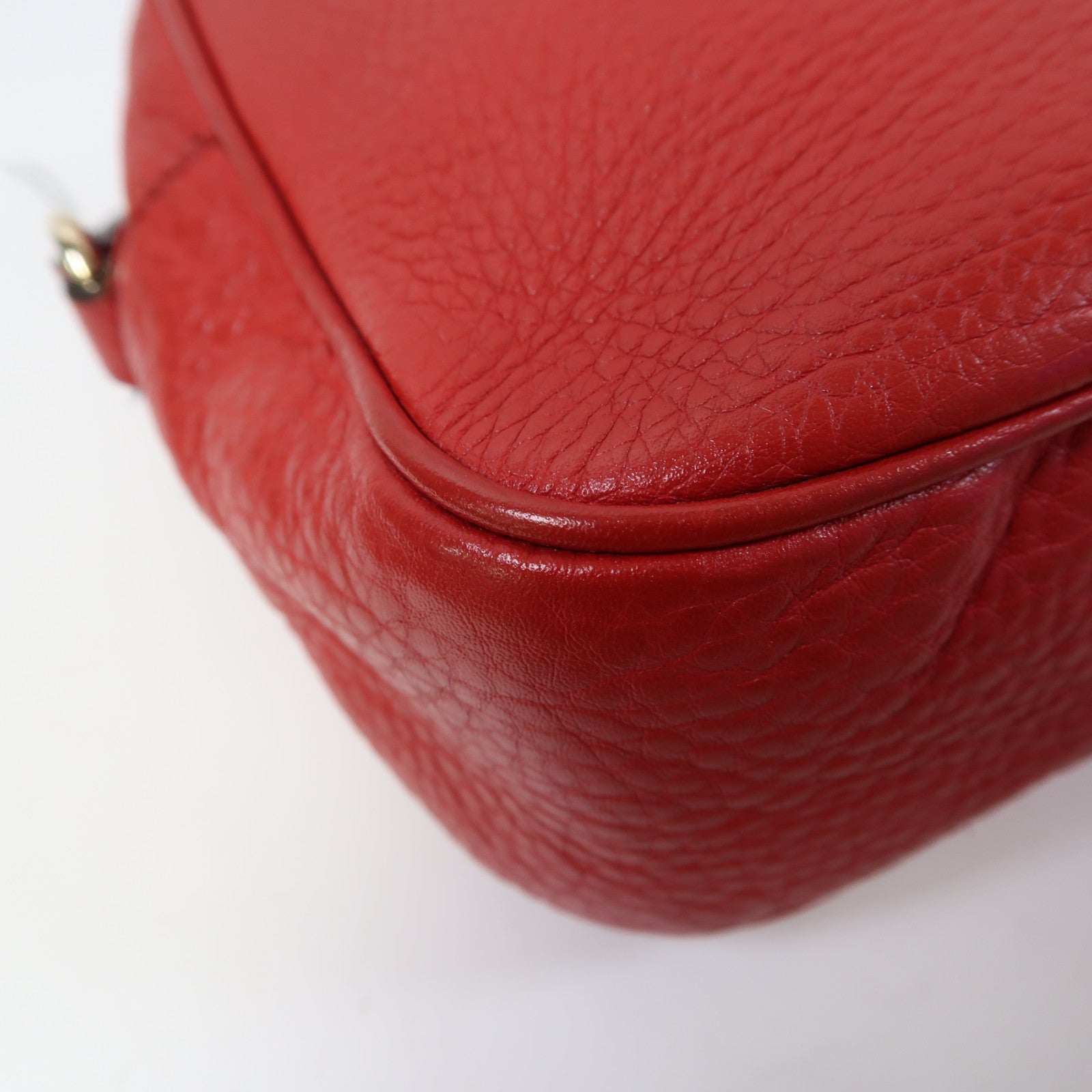 GUCCI 牛皮皮革Soho Disco Shoulder Bag金扣肩背袋紅色