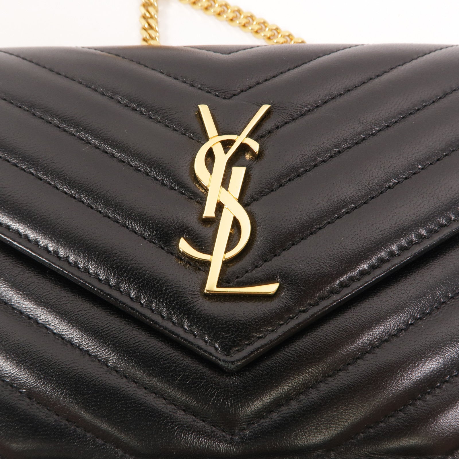 SAINT LAURENT 羊皮皮革Cassandre鏈帶肩背袋