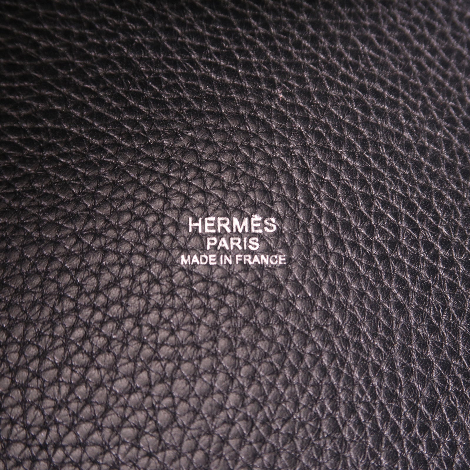 HERMES Clemence皮革Picotin MM銀扣手挽袋Noir