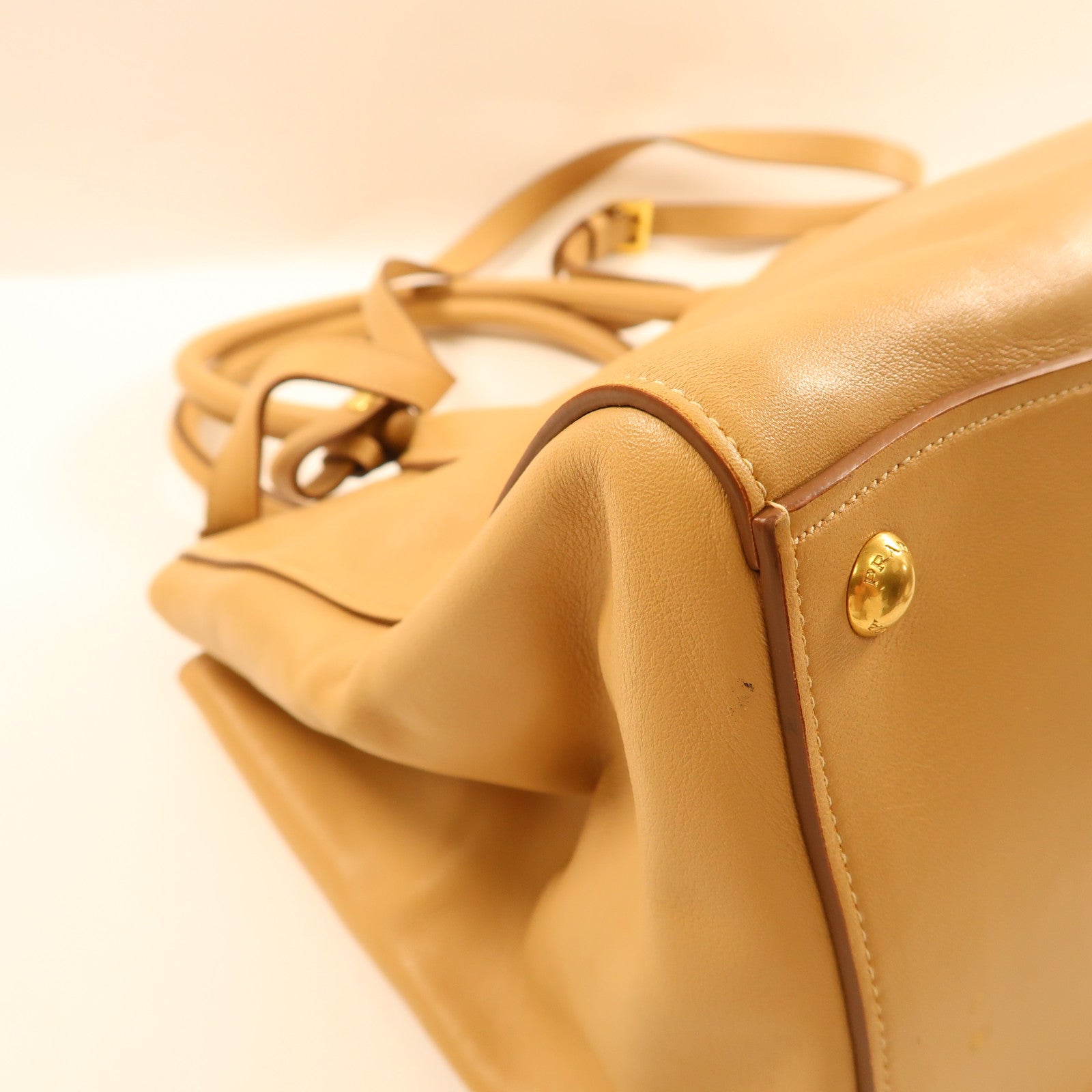 PRADA 牛皮皮革2 Way Shoulder金扣手挽肩背兩用袋