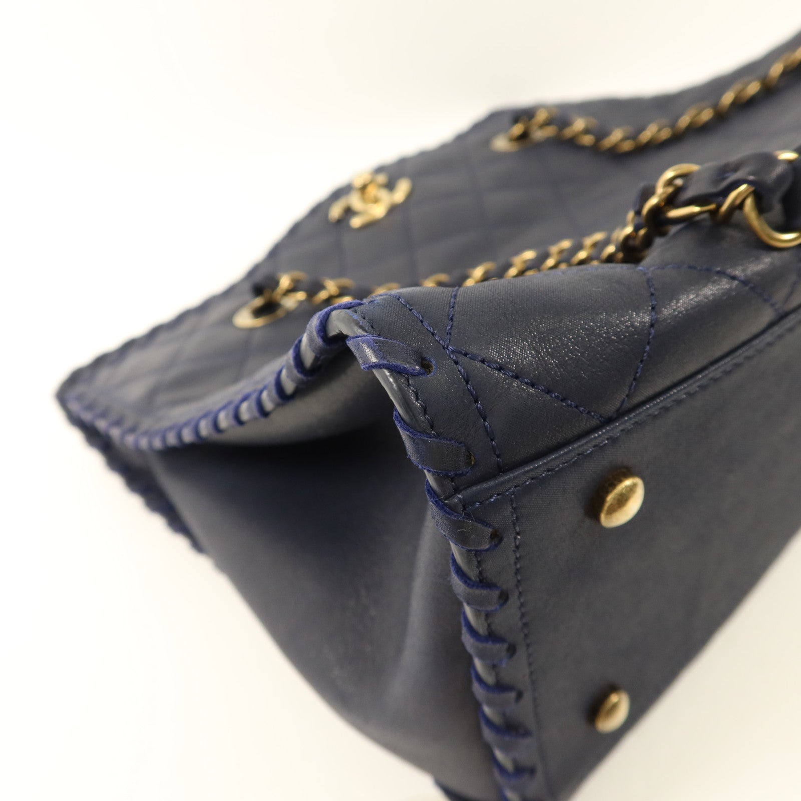 CHANEL 牛皮皮革Tote Bag金扣手挽袋