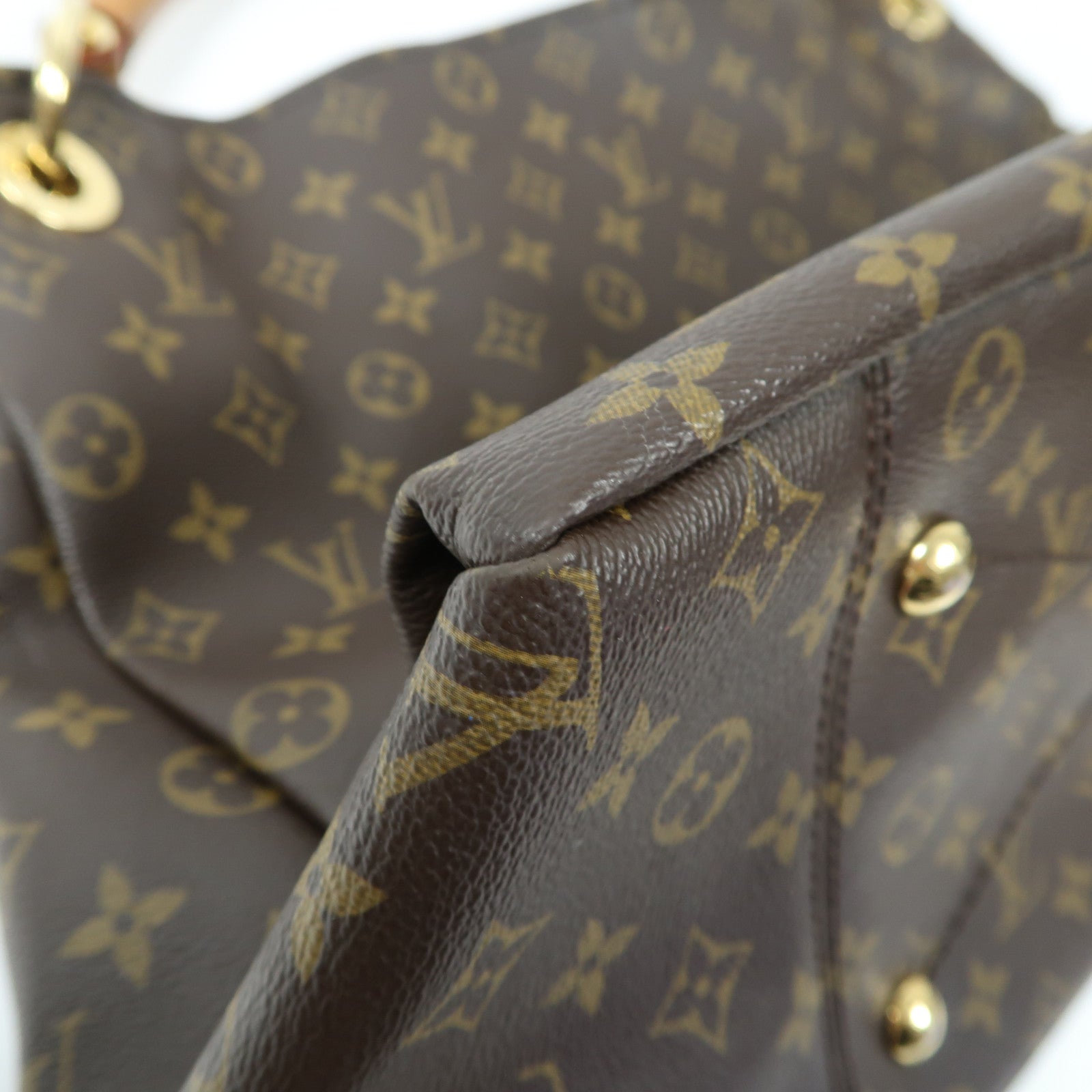 LOUIS VUITTON Monogram Artsy MM金扣肩背袋棕色