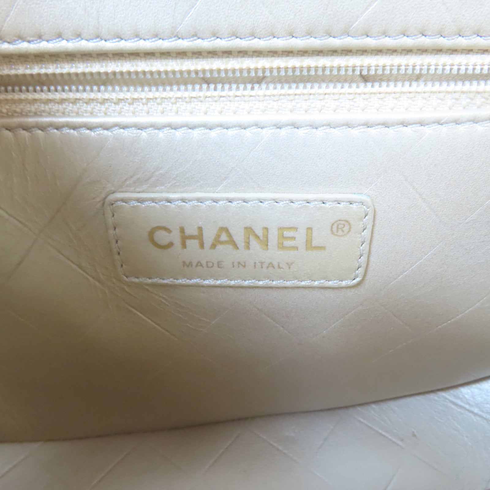 CHANEL 【激減優惠】菱格牛皮皮革Shoulder Bag金扣鏈帶肩背袋白色