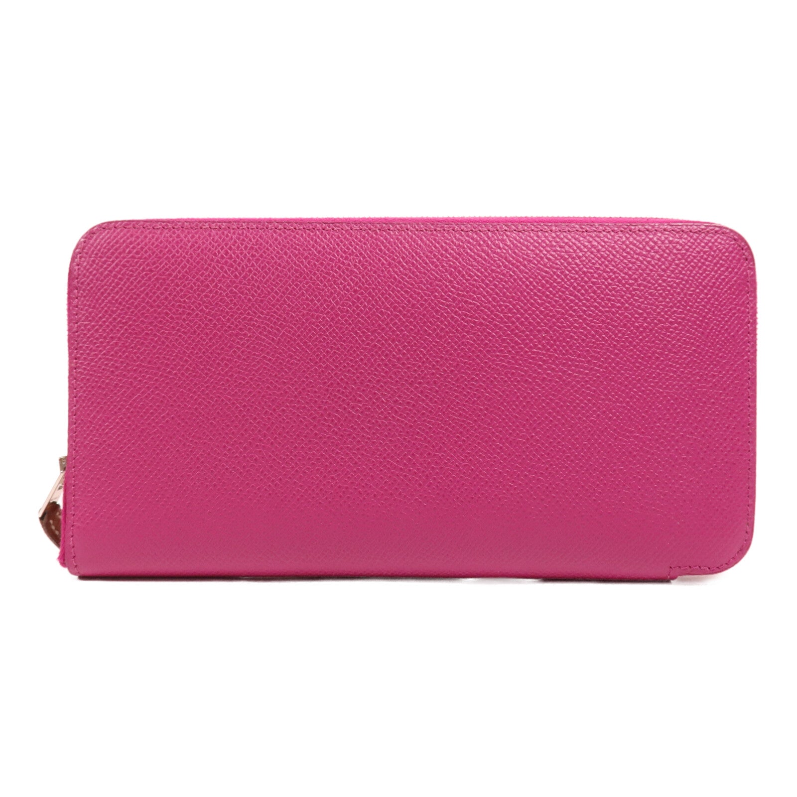 HERMES Epsom皮革Silk In Long Wallet銀扣長錢包Rose Pourpre