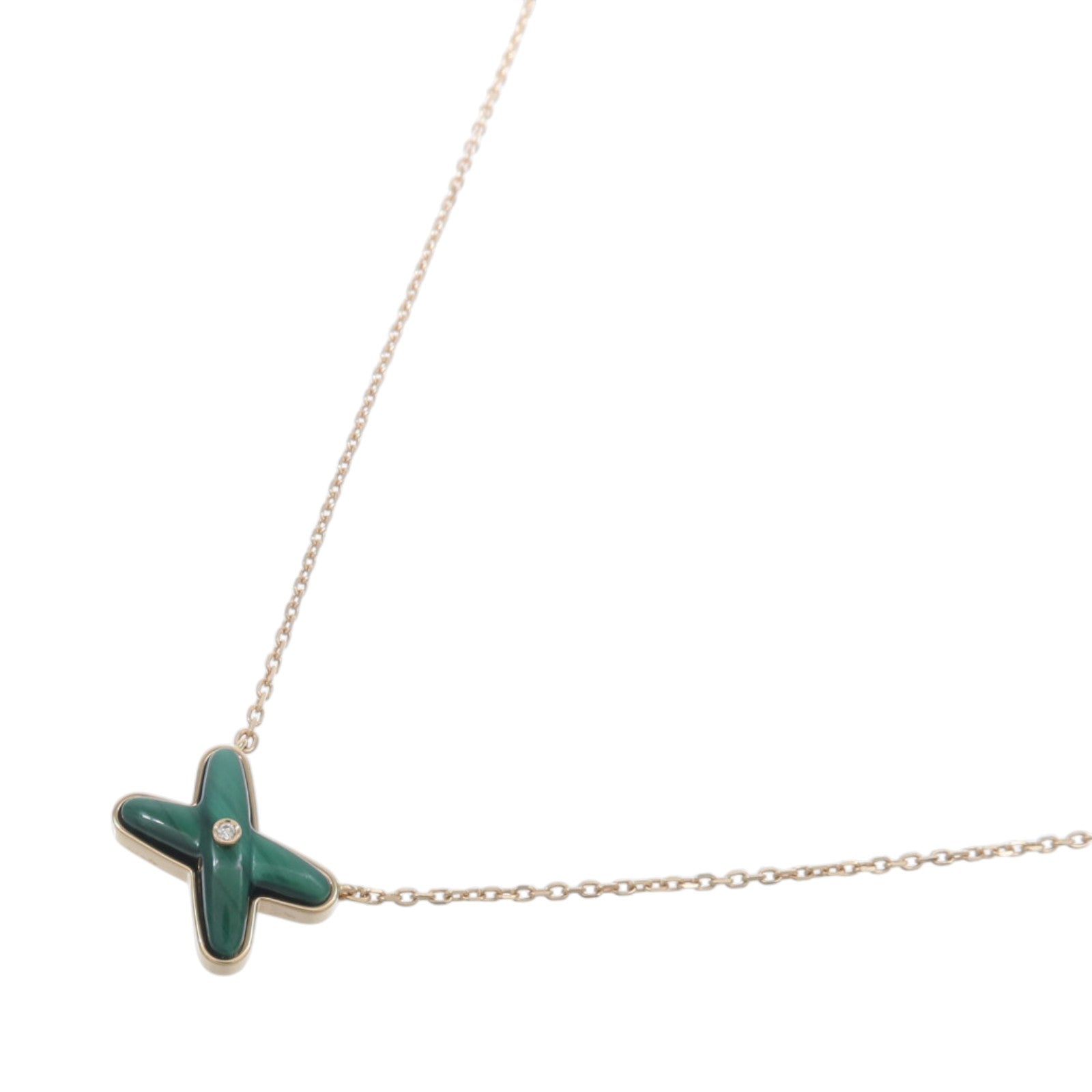 Chaumet 18K玫瑰金Jeux De Liens孔雀石/鑽石項鍊