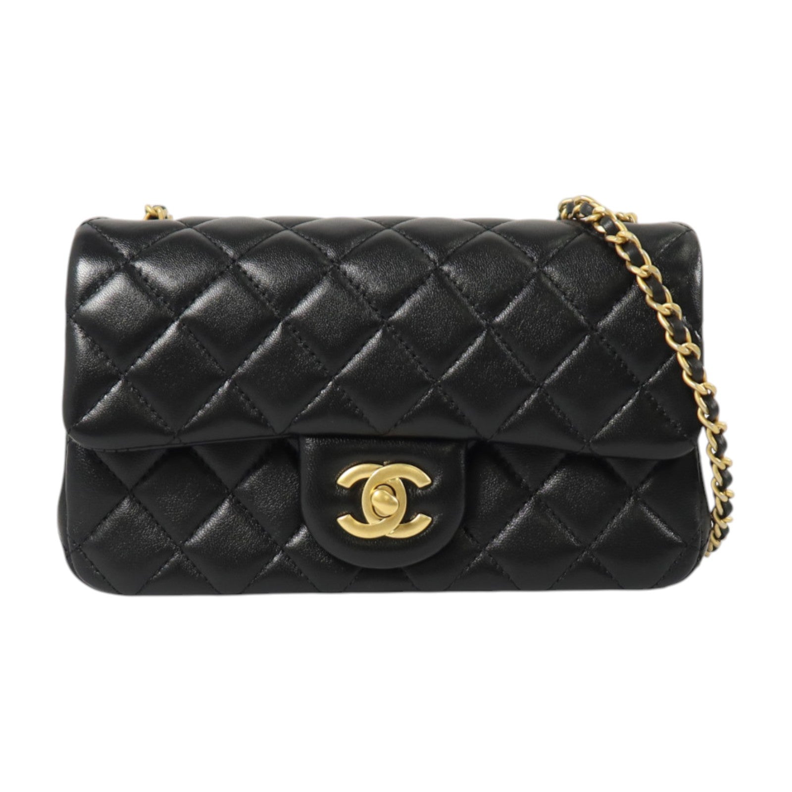 CHANEL 羊皮皮革Classic 20 Goldball金扣鏈帶肩背袋