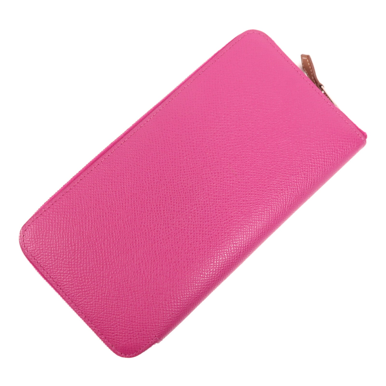 HERMES Epsom皮革Silk In Long Wallet銀扣長錢包Rose Pourpre