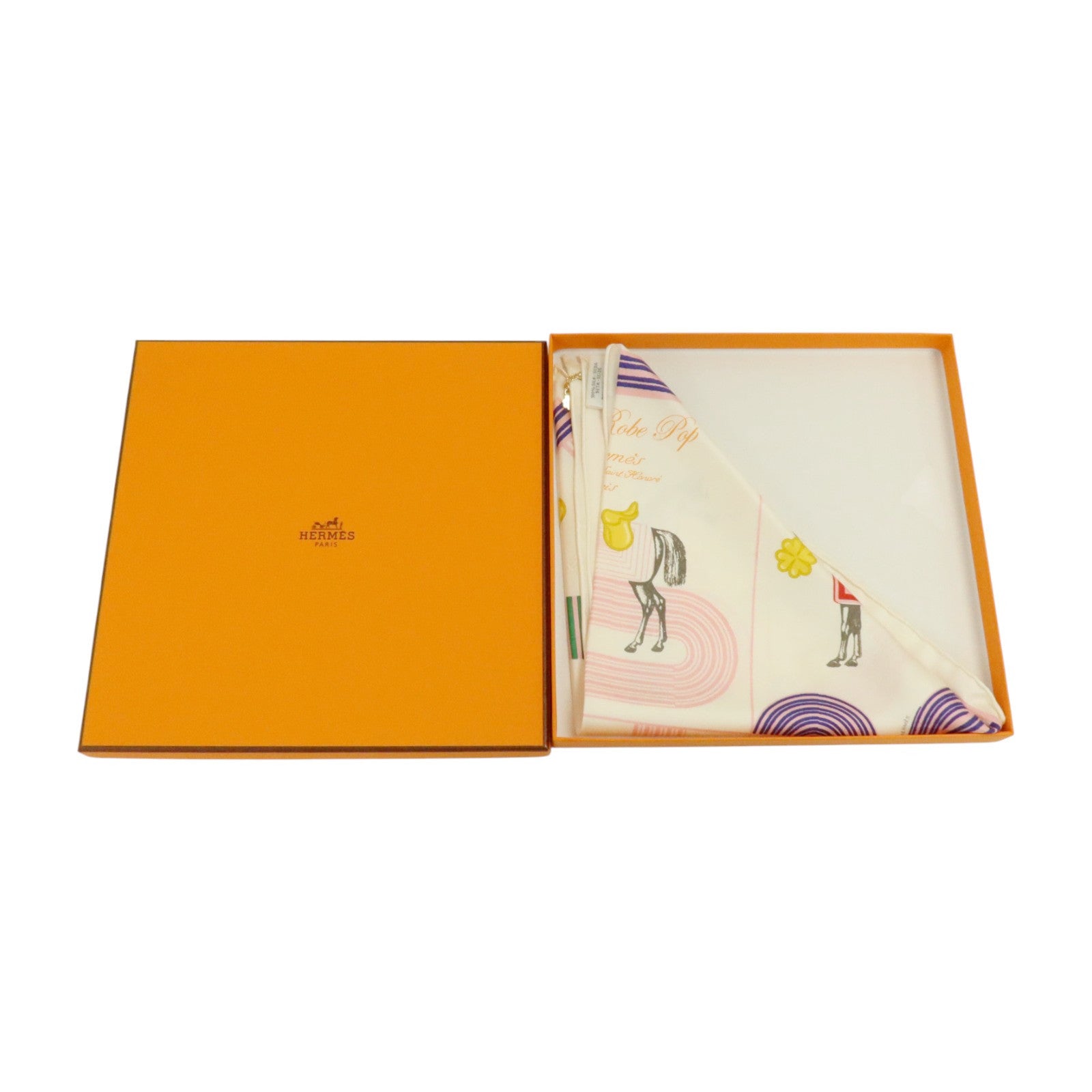 HERMES 絲質Garde Robe Pop Charm Triangle 70絲巾