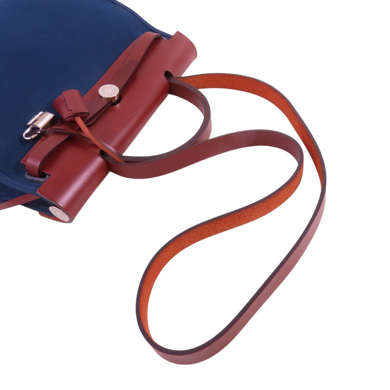 HERMES 帆布Herbag PM銀扣手挽肩背兩用袋