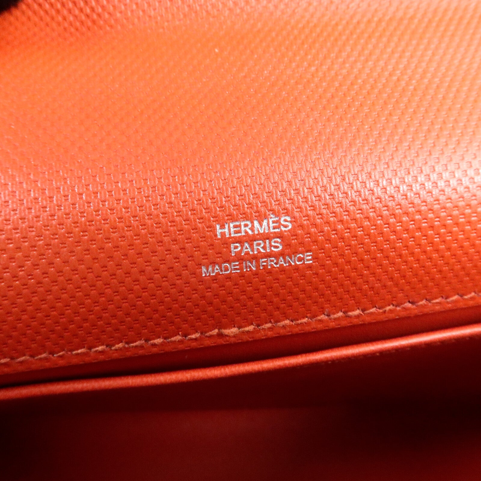 HERMES Swift皮革Kelly Pochette手挽袋Capucine/Rouge Pivo