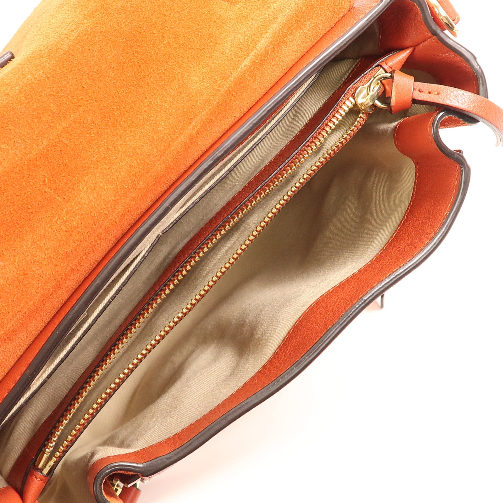 Chloe GHW 2 Way Shoulder Bag Handbag Calfskin Leather Red