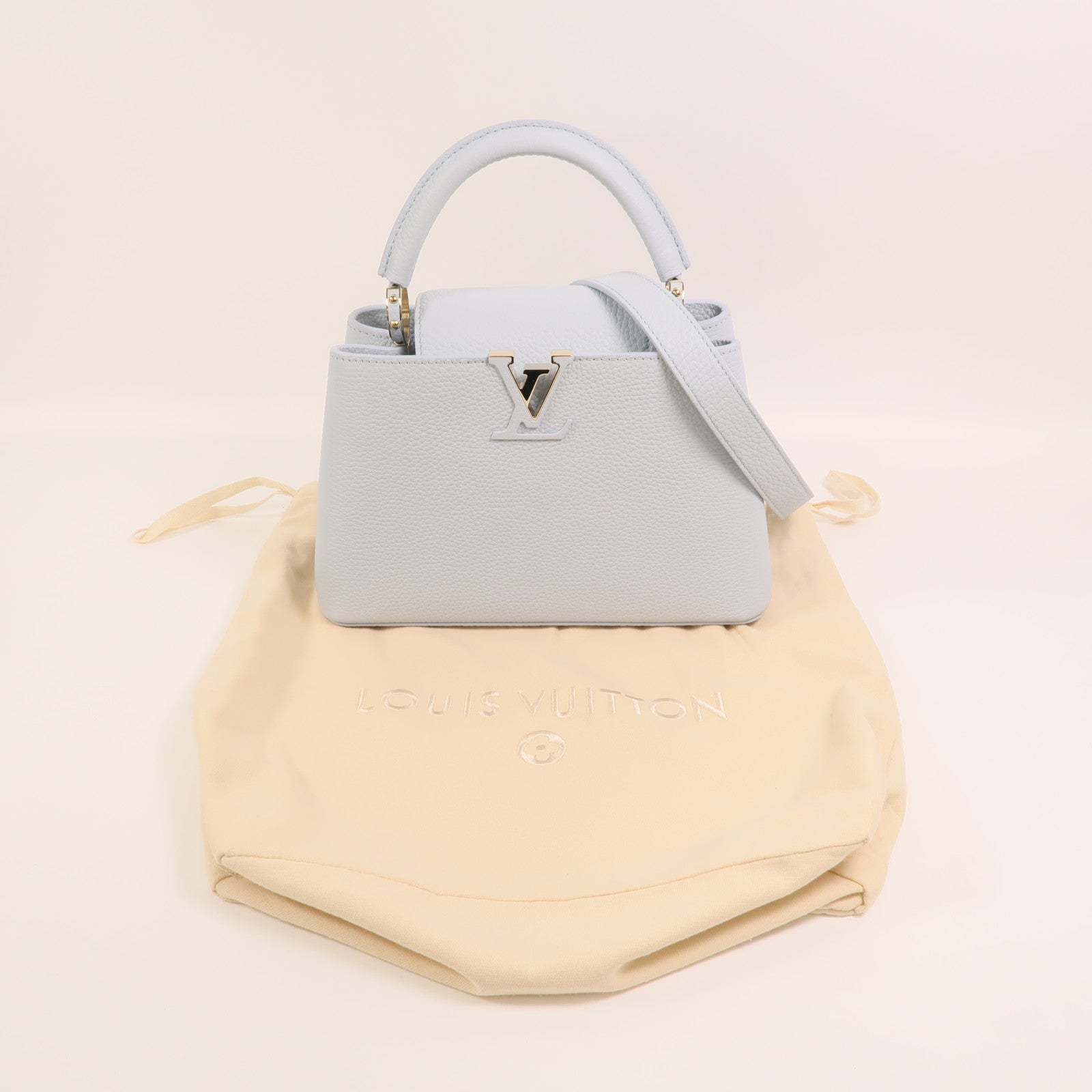 LOUIS VUITTON 牛皮皮革Capucines BB金扣手挽肩背兩用袋