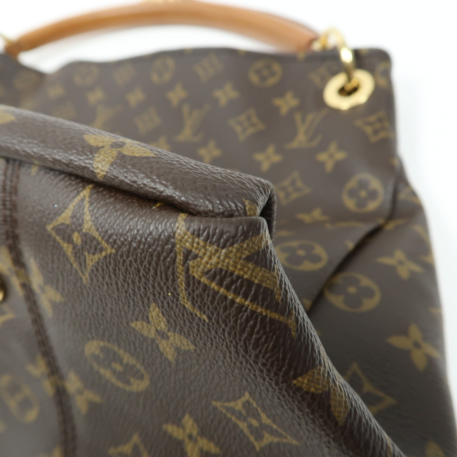 LOUIS VUITTON Monogram Artsy MM金扣肩背袋棕色