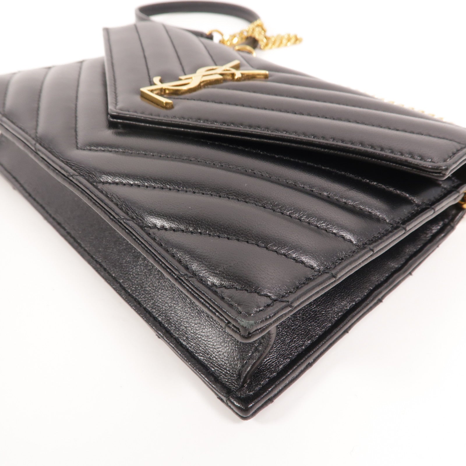 SAINT LAURENT 羊皮皮革Cassandre鏈帶肩背袋