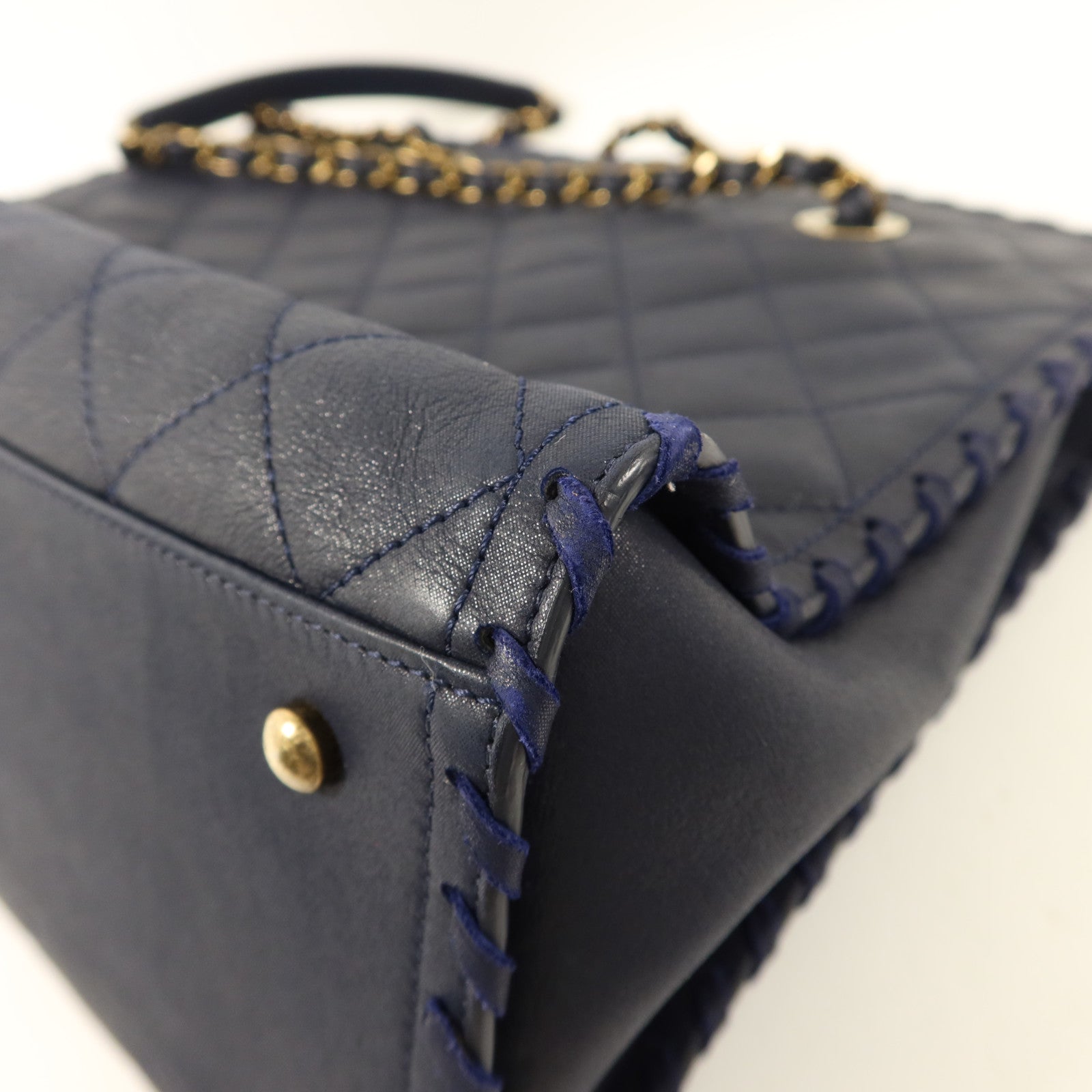 CHANEL 牛皮皮革Tote Bag金扣手挽袋