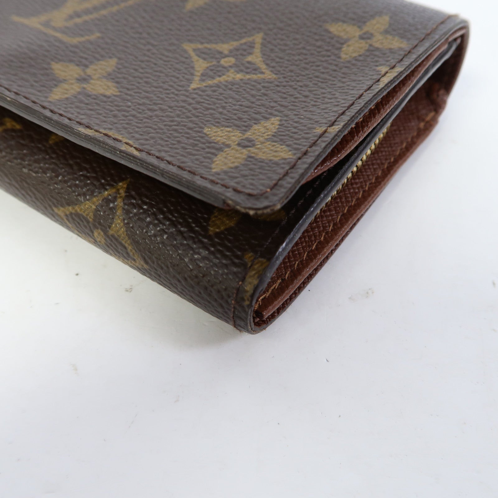 LOUIS VUITTON Monogram Portefeuille Tresor金扣錢包啡色