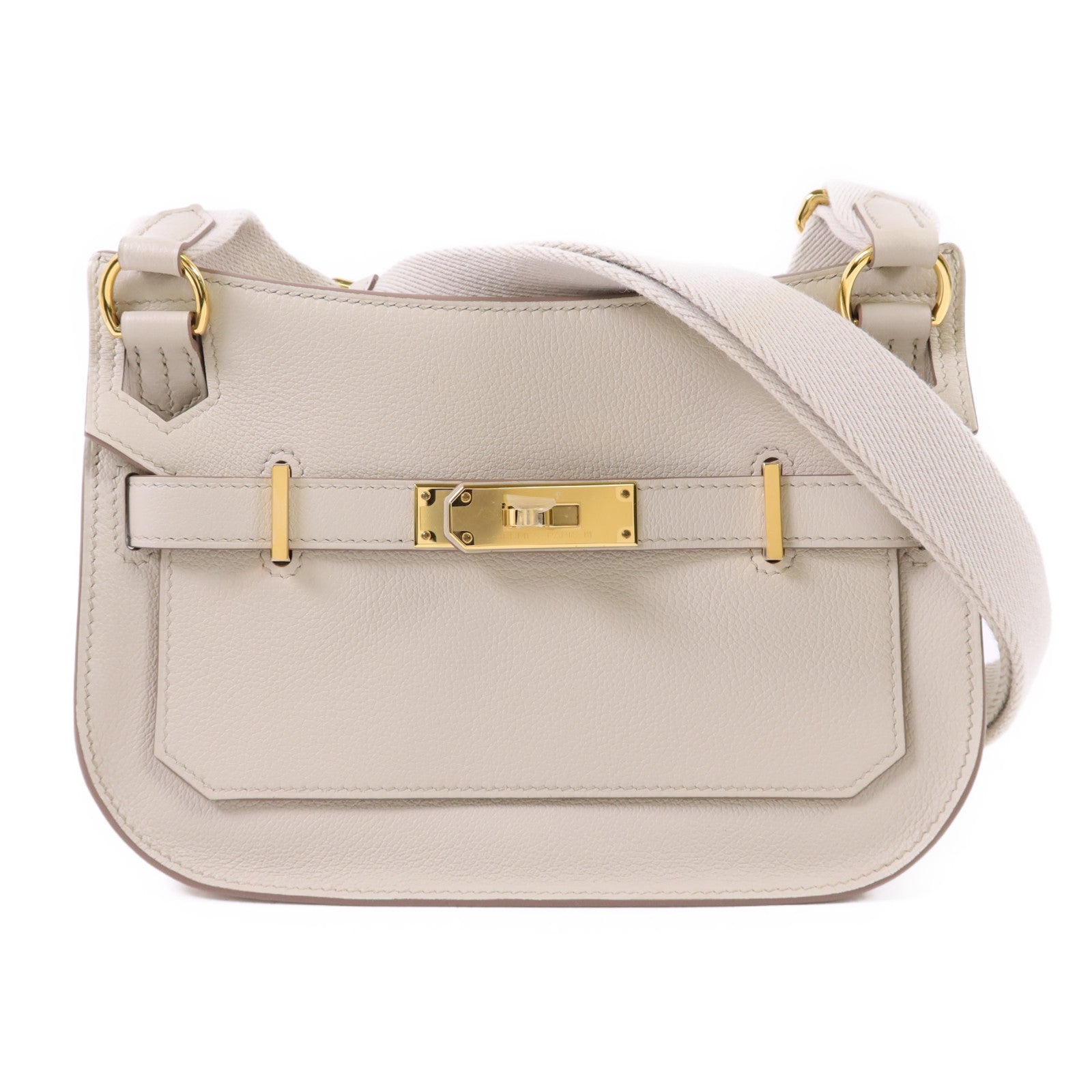 HERMES Evercolor皮革Mini Jypsiere金扣肩背袋Beton