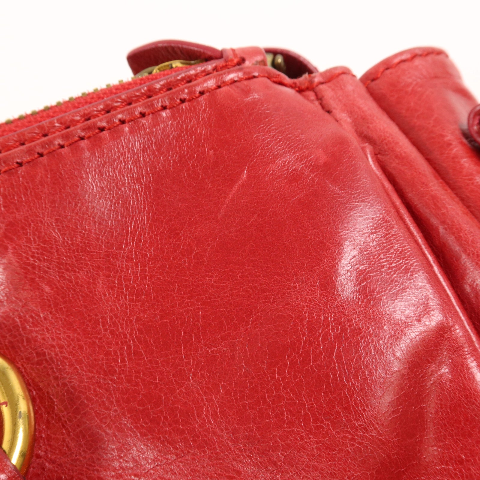 PRADA 牛皮皮革2 Way Shoulder金扣手挽肩背兩用袋