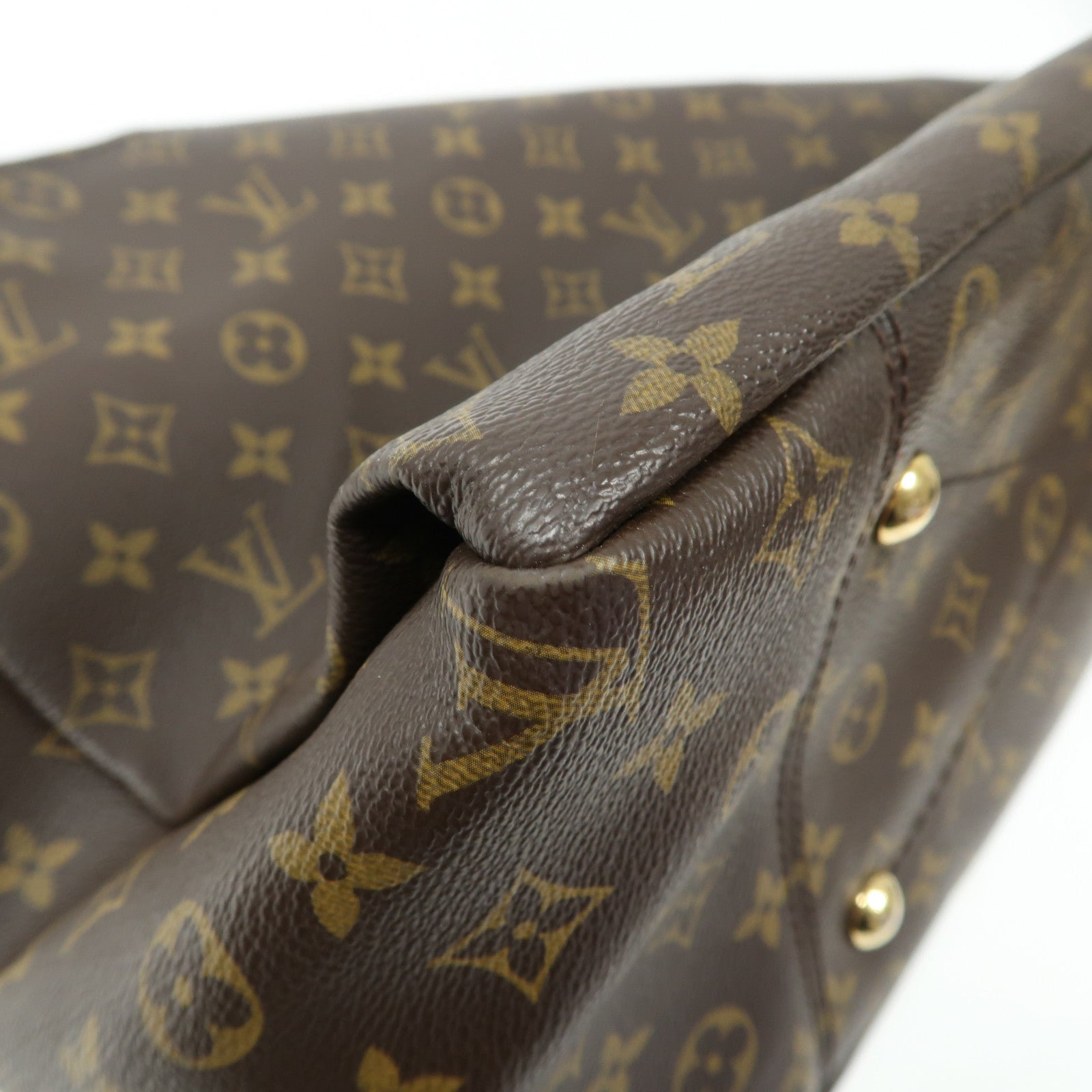LOUIS VUITTON Monogram Artsy MM金扣肩背袋棕色