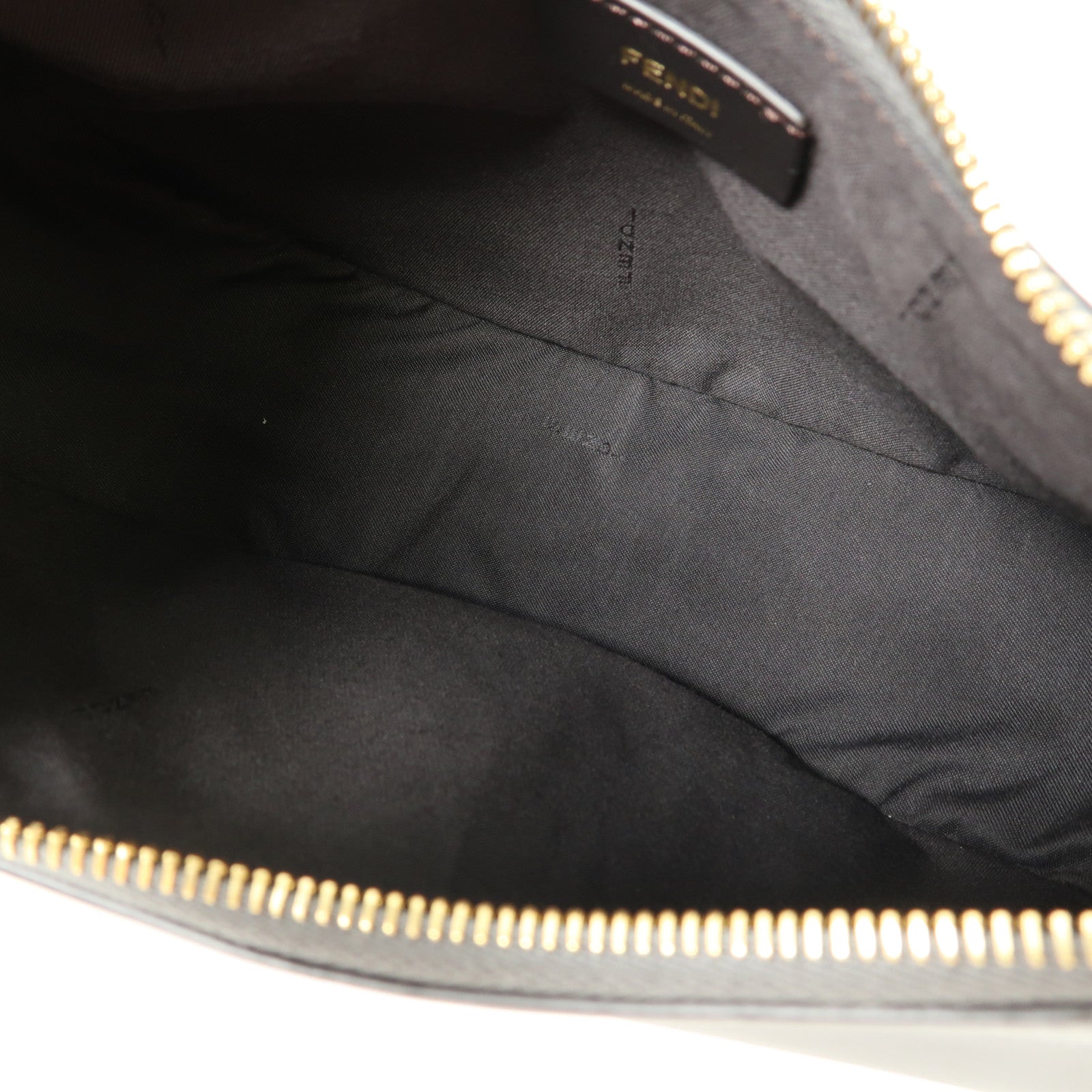 FENDI 牛皮皮革Graphy金扣肩背袋灰色