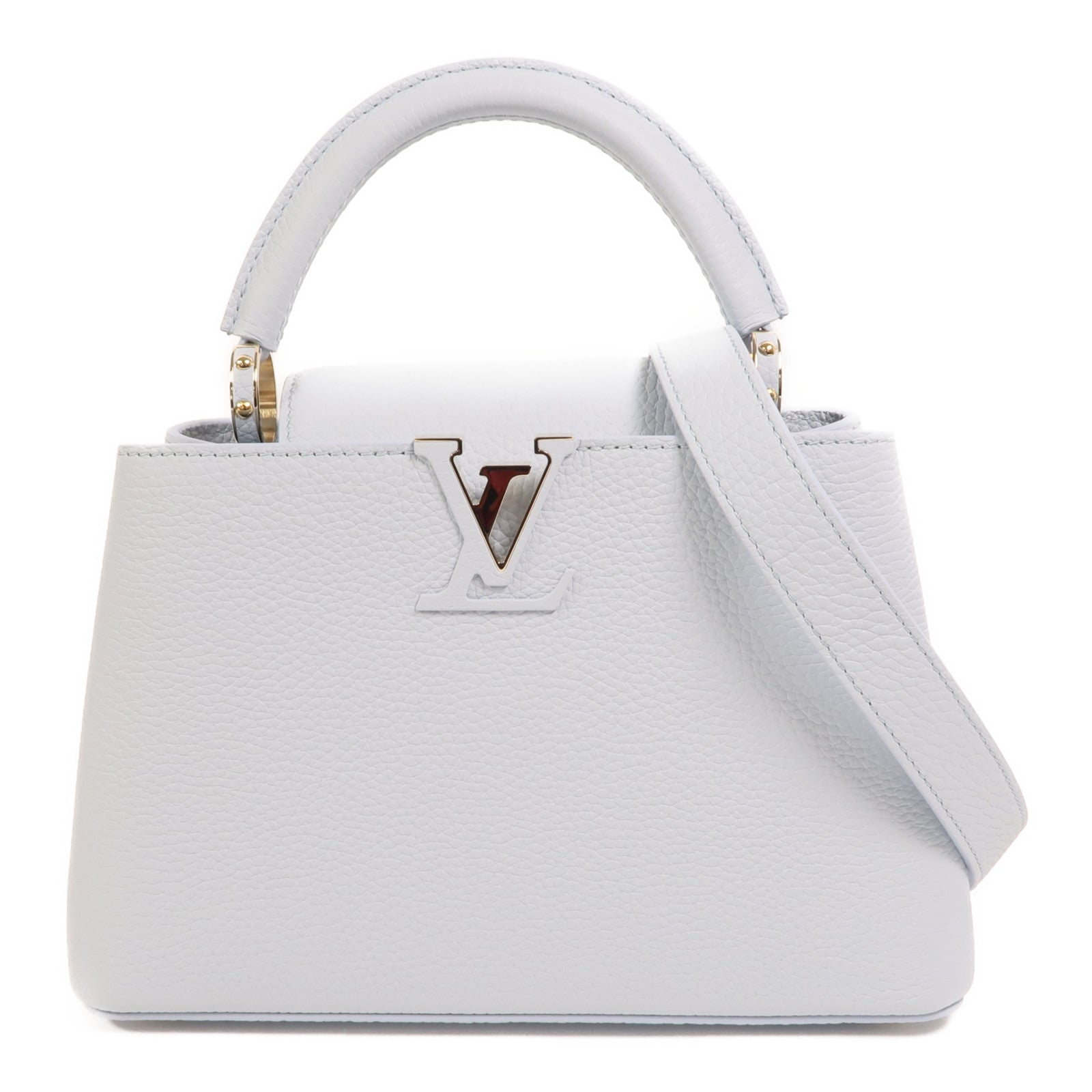 LOUIS VUITTON 牛皮皮革Capucines BB金扣手挽肩背兩用袋