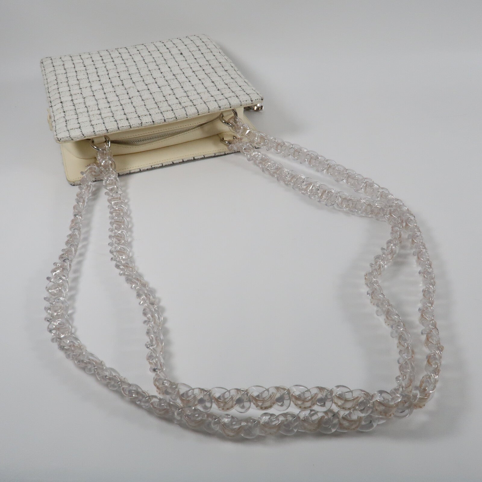 CHANEL Tweed Shoulder Bag銀扣肩背袋