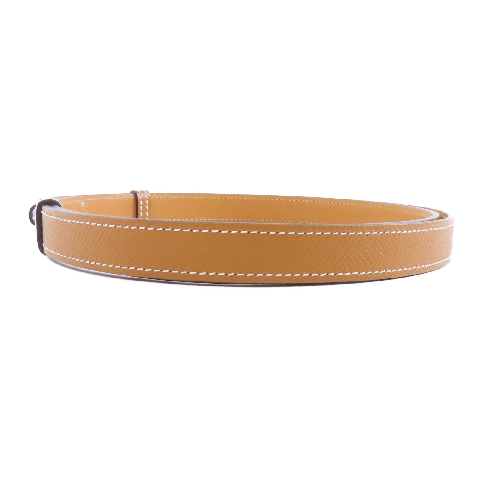 HERMES Epsom皮革Kelly Belt銀扣皮帶Gold/啡色