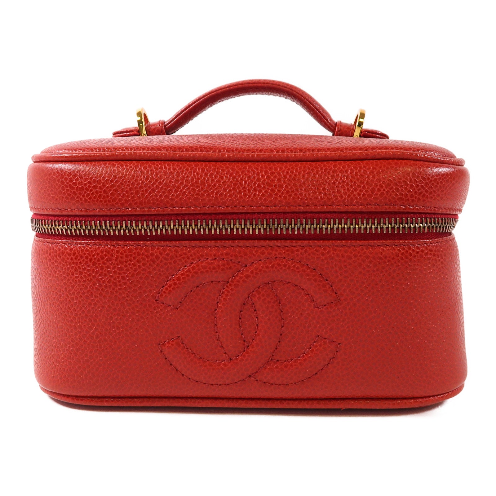 CHANEL 牛皮皮革Accessory Pouch金扣化妝袋