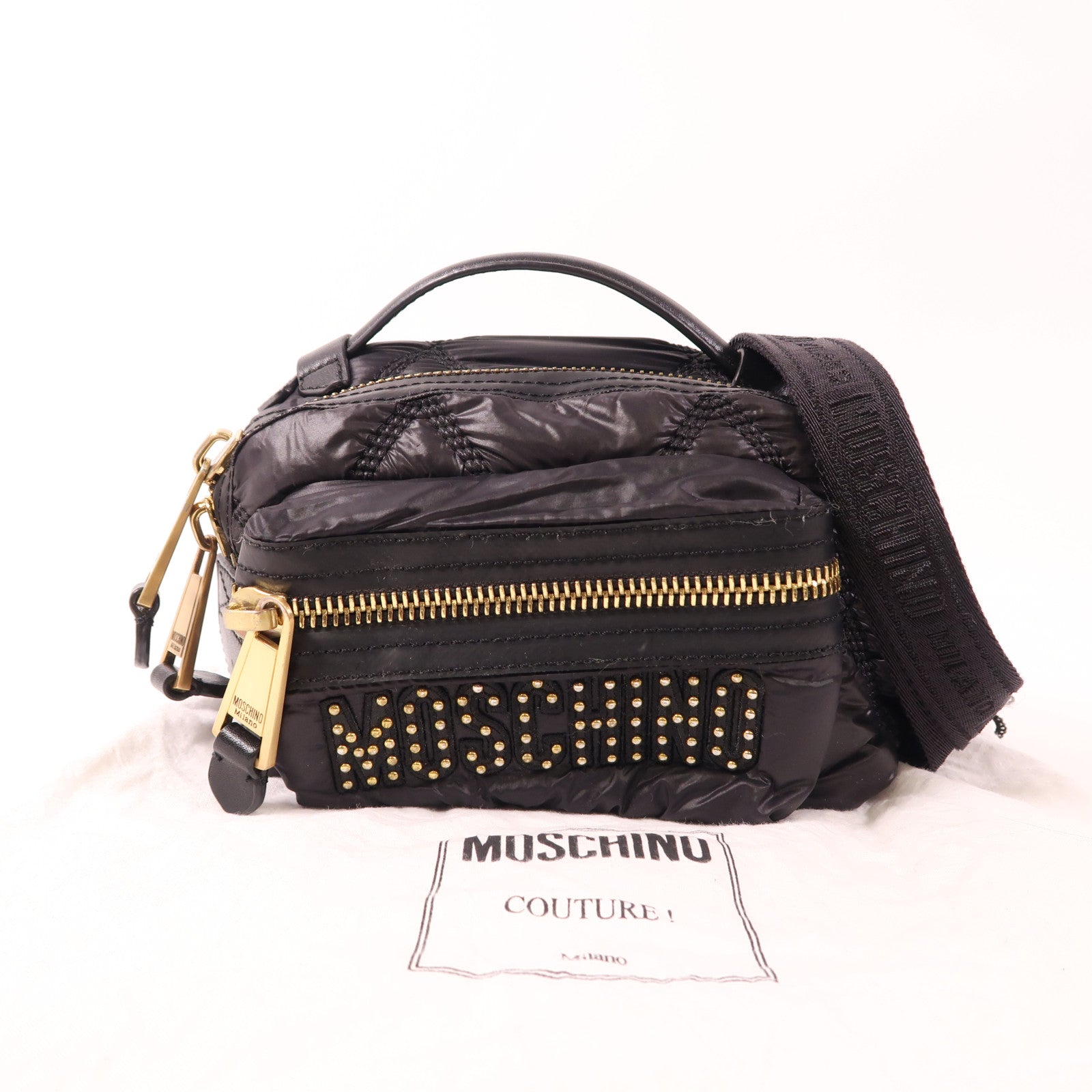 MOSCHINO 尼龍Shoulder Bag金扣肩背袋