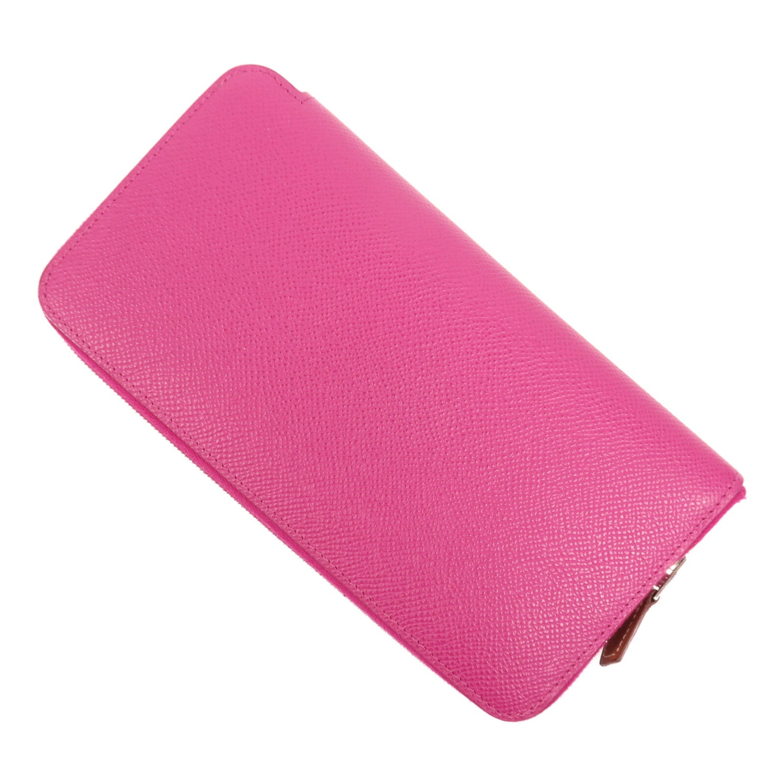 HERMES Epsom皮革Silk In Long Wallet銀扣長錢包Rose Pourpre