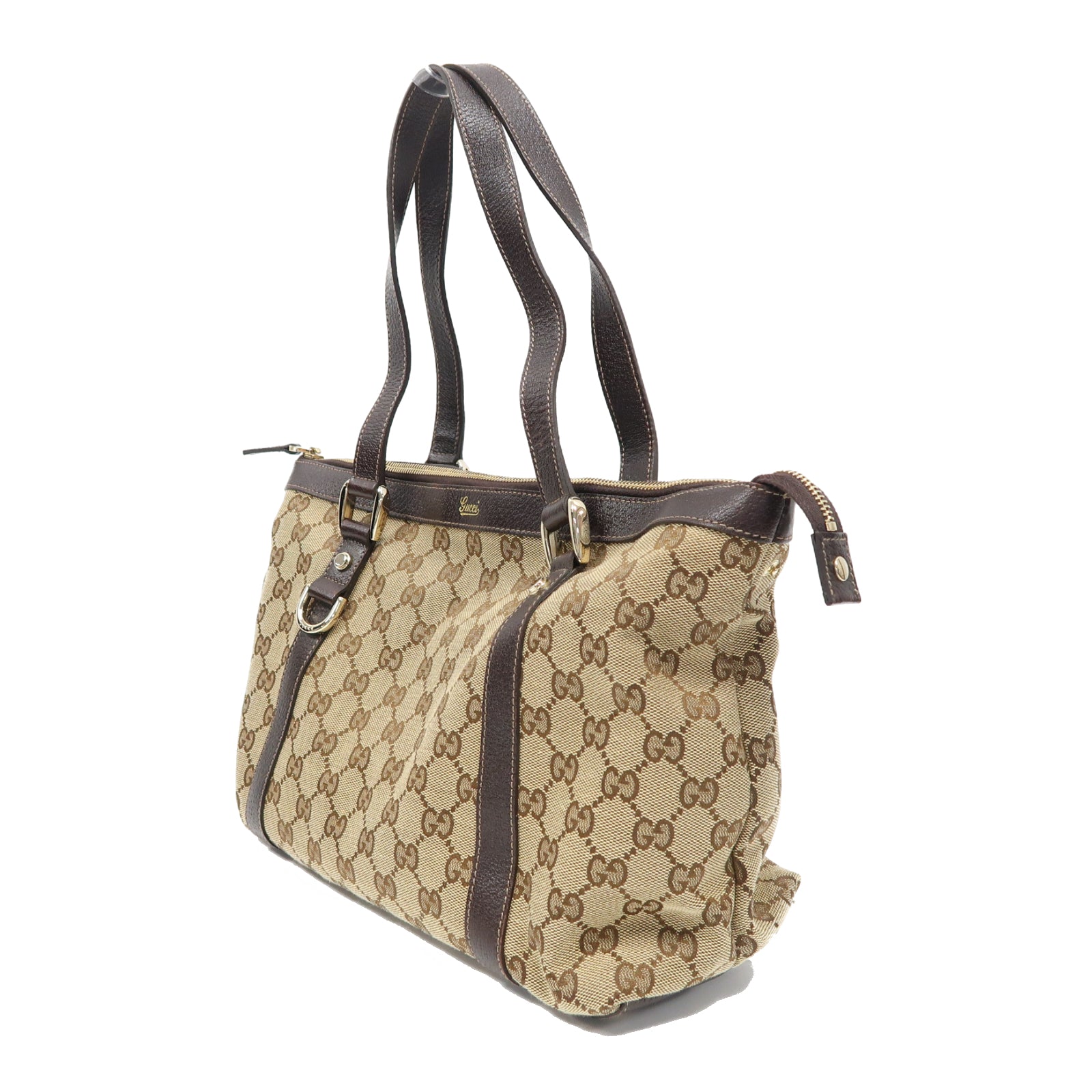 GUCCI 帆布Shoulder Bag金扣肩背袋啡色