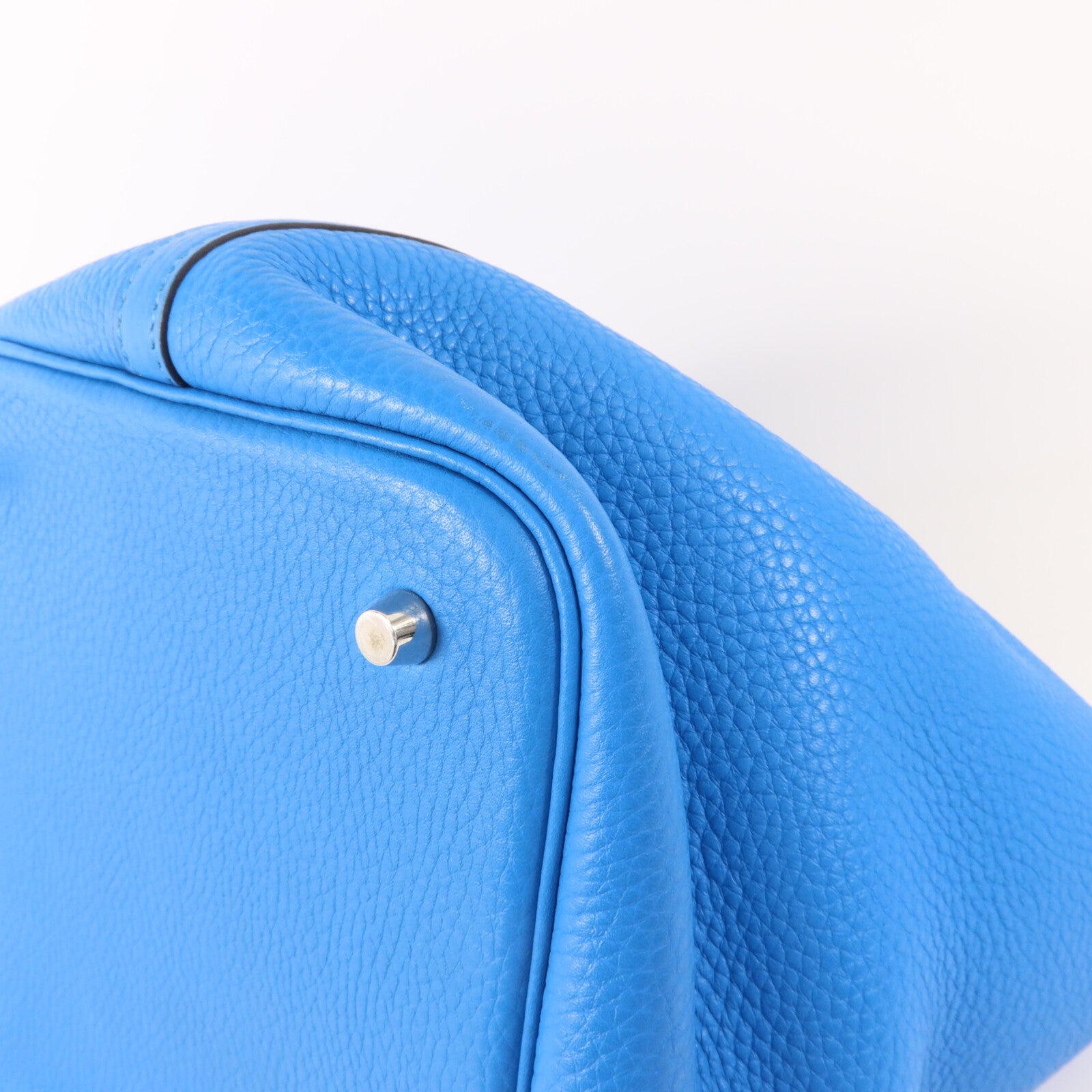 HERMES Clemence皮革Picotin MM扣手挽袋Bleu Zanzibar