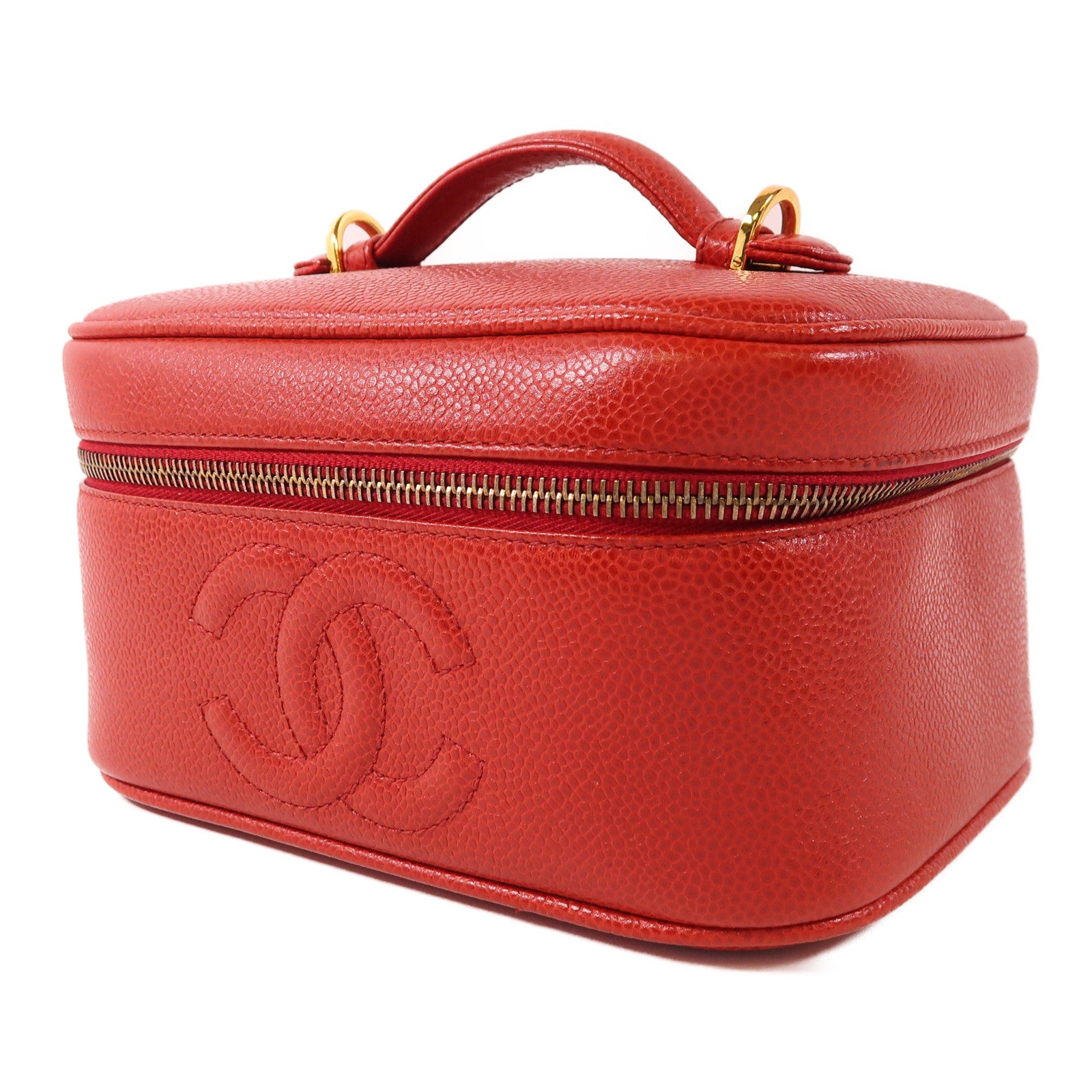 CHANEL 牛皮皮革Accessory Pouch金扣化妝袋
