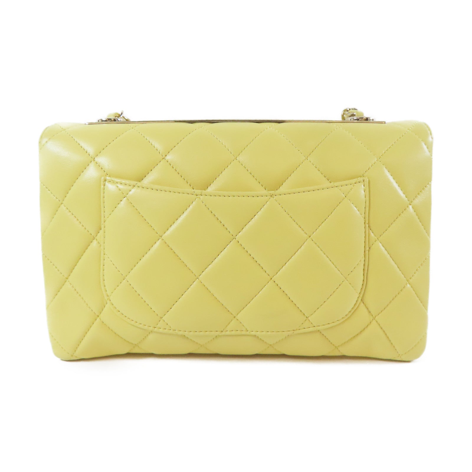CHANEL 【激減優惠】菱格羊皮皮革Chain Shoulder Bag金扣鏈帶肩背袋黃色