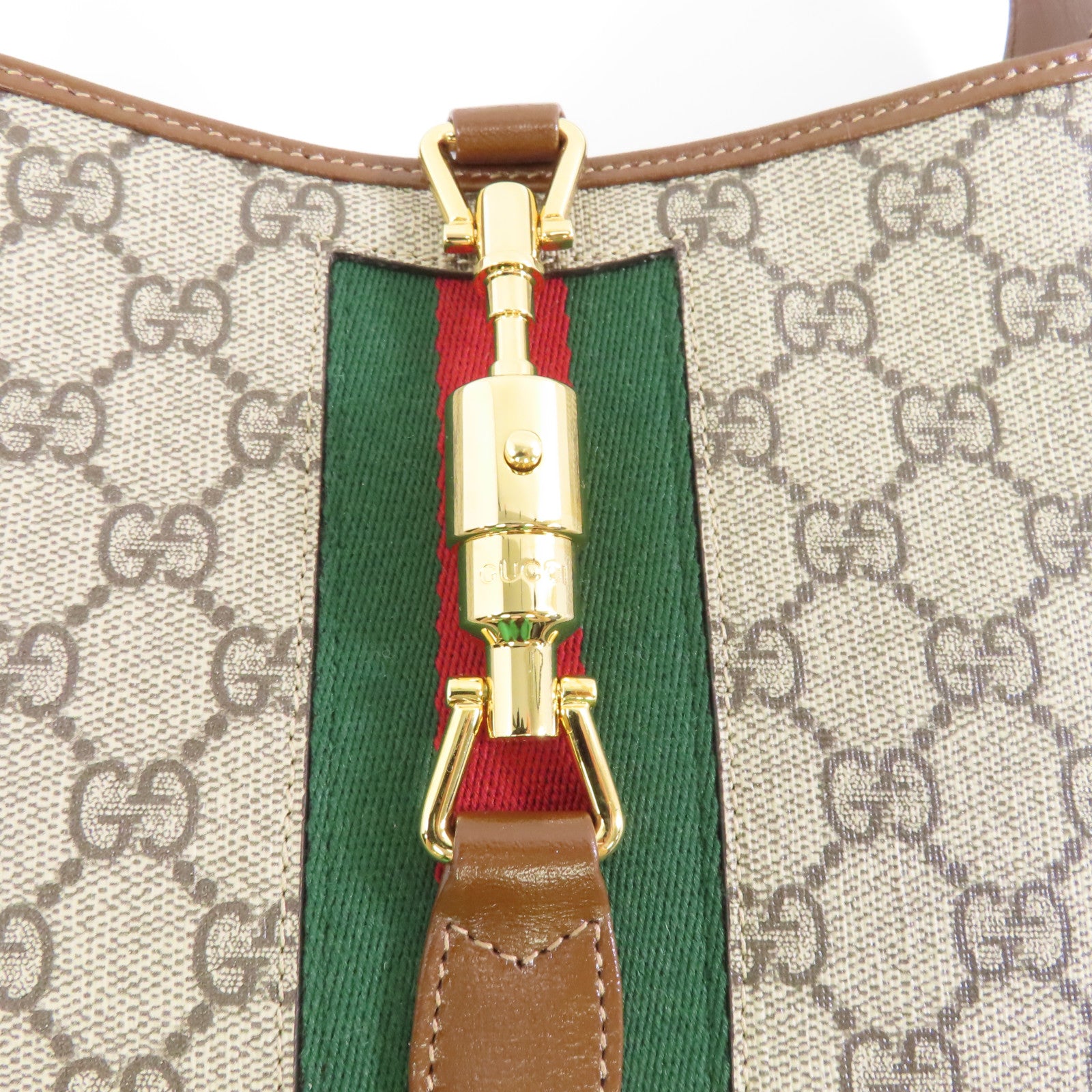 GUCCI 塗層帆布/皮革2 Way Shoulder金扣肩背兩用袋啡色