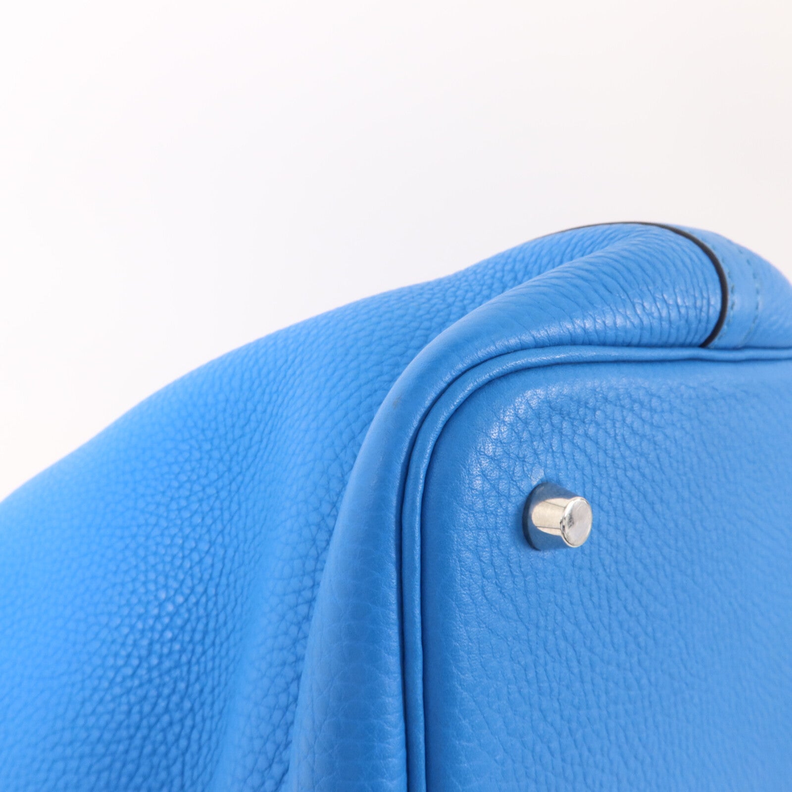 HERMES Clemence皮革Picotin MM扣手挽袋Bleu Zanzibar
