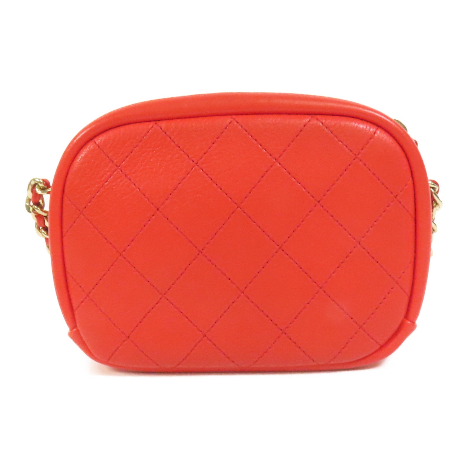 CHANEL 牛皮皮革Shoulder Bag金扣鏈帶肩背袋